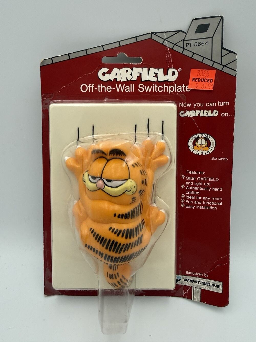 Vintage Garfield Cat Off The Wall Light Switch Plate Cover claw scratch marks